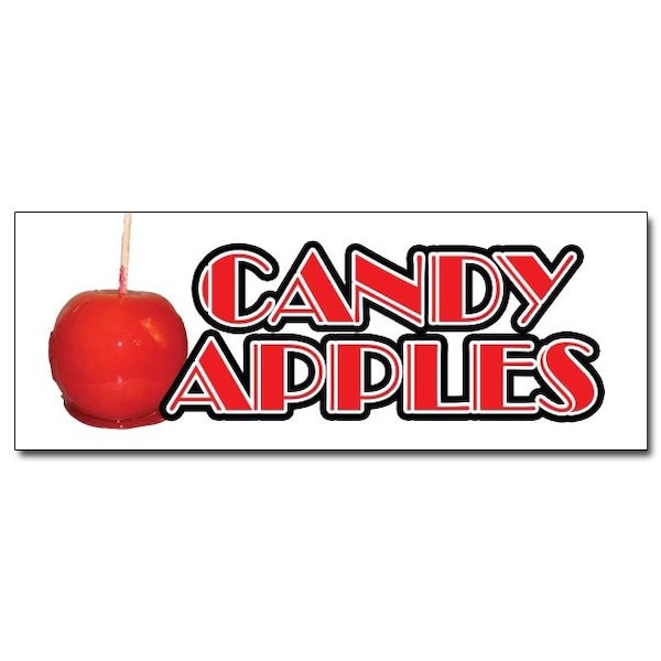 CANDY APPLES DECAL sticker caramel apple cart supplies stand cart trailer, D-36 Candy Apples